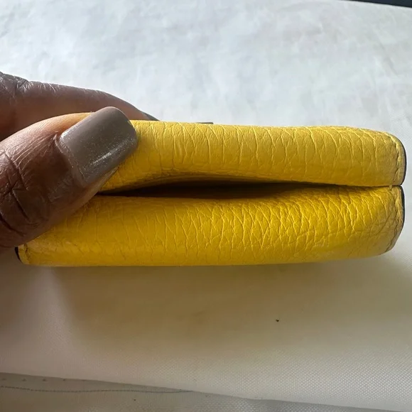 FENDI Peekaboo Yellow Leather Mini Wallet - Picture 12 of 14